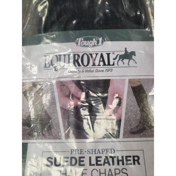 Tough 1 Equiroyal English Riding Half Chaps - Black Suede Leather - size S NEW - Picture 2 of 6